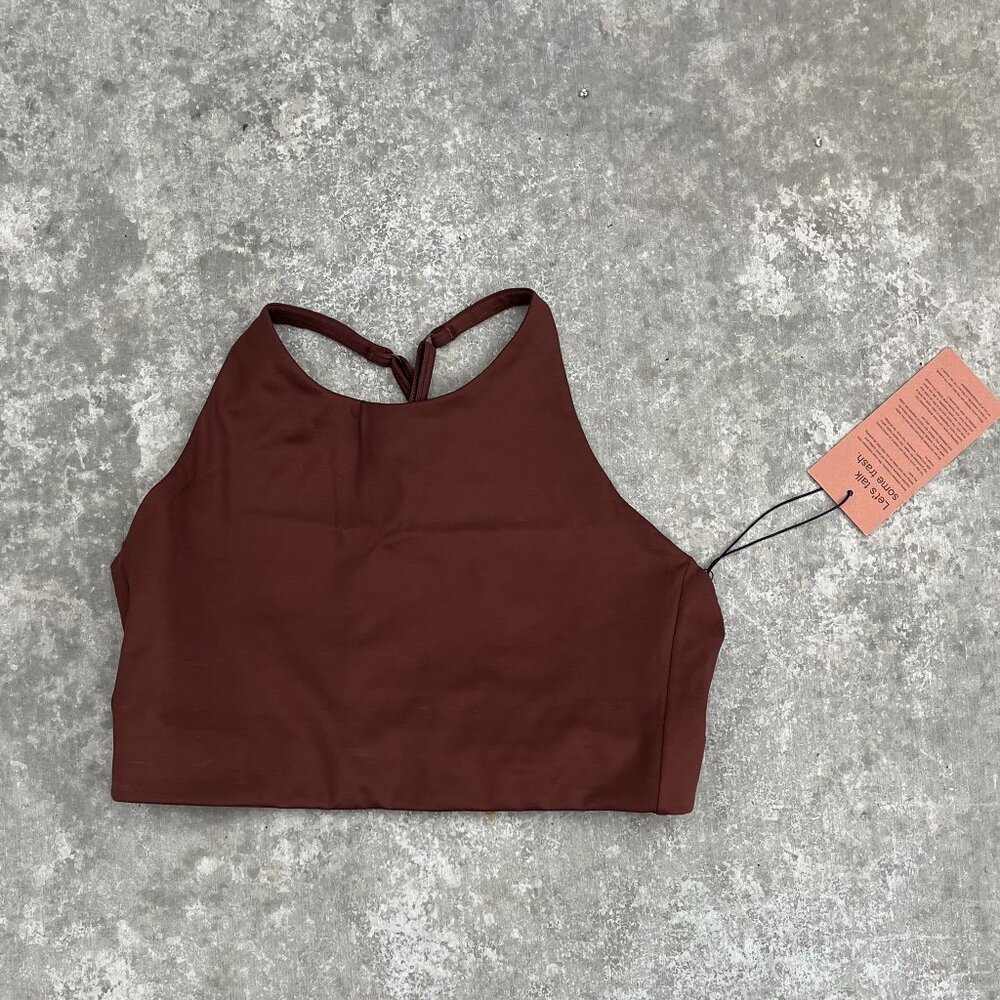 Girlfriend collective halter bra (L)